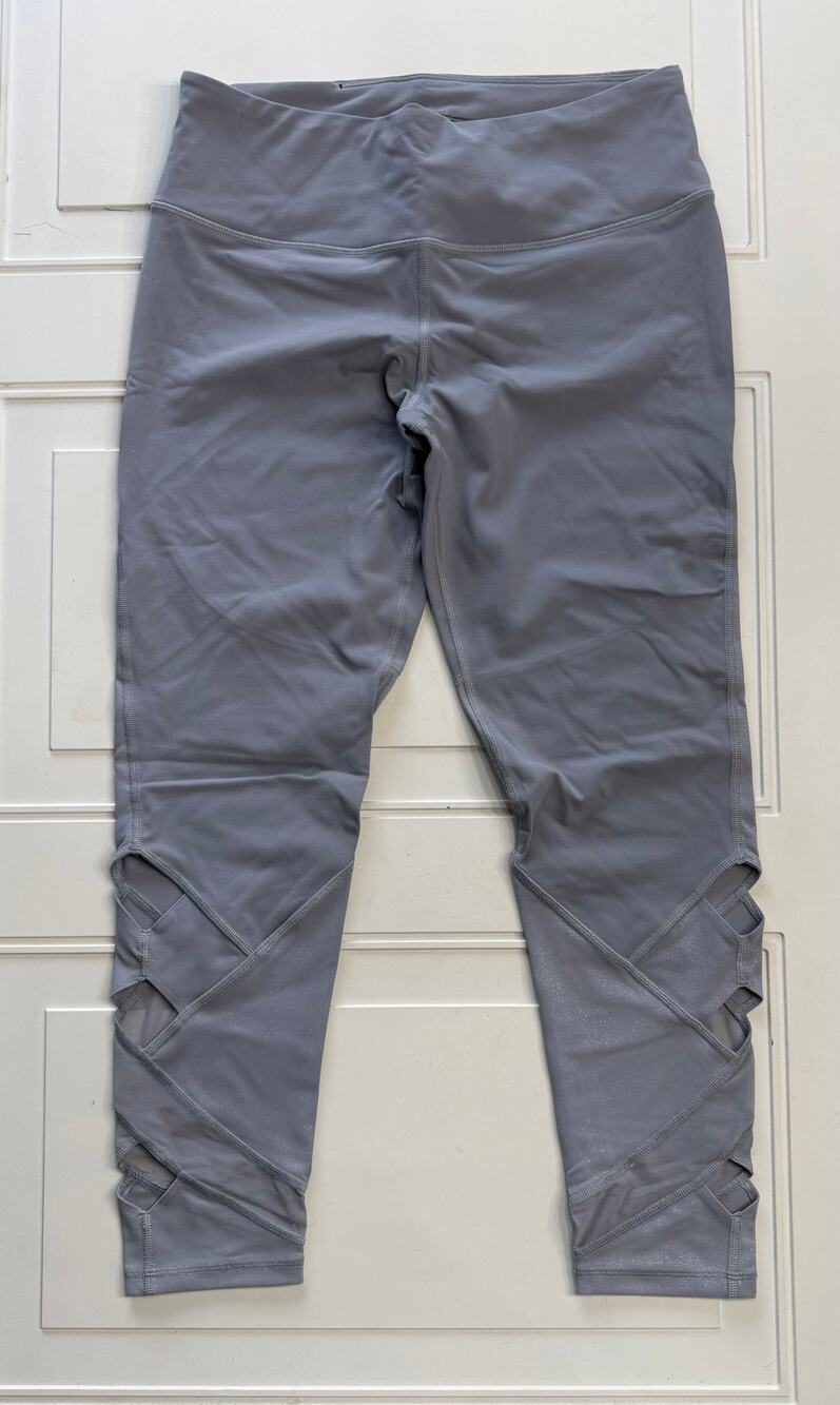 Victorias Secret Sport Women Sz L Gray Leg Cutout Ankle Leggings Yoga Activewear